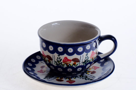 1-04 Filiżanka H=6,5cm, Ø 9.3cm, vol.0.23L + 4-11 Podstawka Ø14,5cm