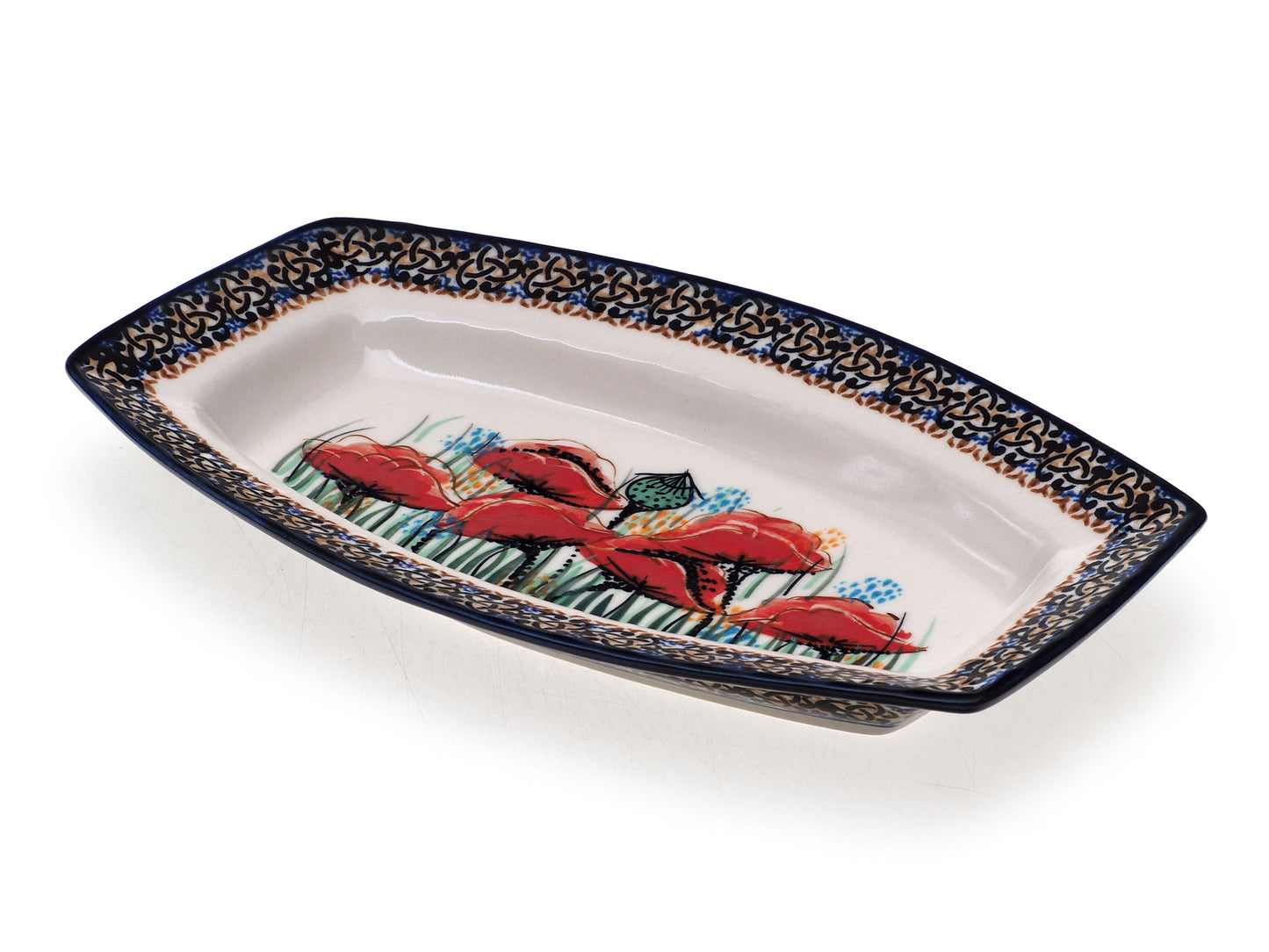 12-40 Półmisek z dekoracyjnym rantem H=3cm; 14,5x23,5cm