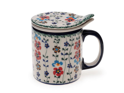 1-09 Kubek z zaparzaczem i pokrywką H=10.5cm, Ø 9cm, vol.0.4L