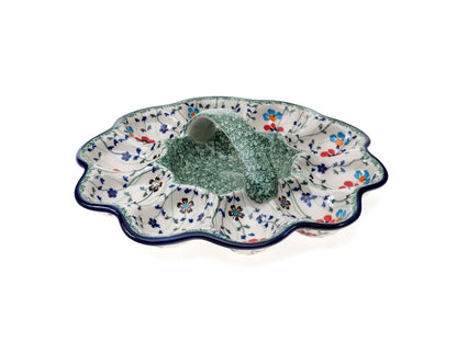 8-58 Teller für 10 Eier mit Griff, Höhe 7 cm, Durchmesser 28 cm