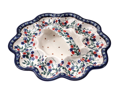8-58 Teller für 10 Eier mit Griff, Höhe 7 cm, Durchmesser 28 cm