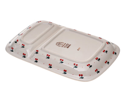 4-06 Talerz prostokątny (2 komory) H=2,5cm, 28x18,5cm