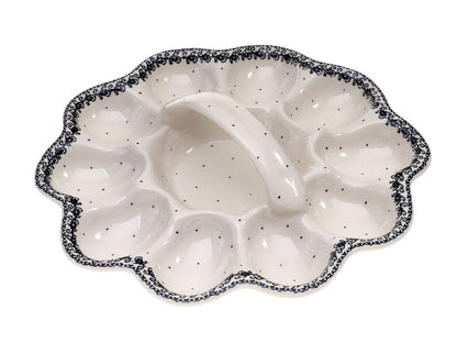 8-58 Teller für 10 Eier mit Griff, Höhe 7 cm, Durchmesser 28 cm