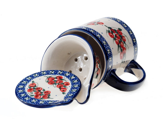 1-09 Kubek z zaparzaczem i pokrywką H=10.5cm, Ø 9cm, vol.0.4L