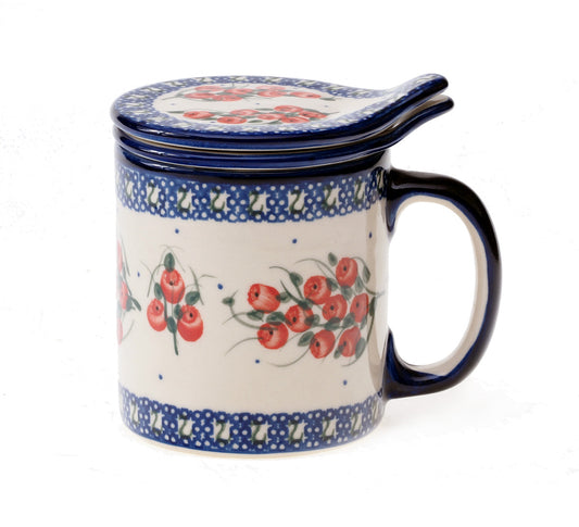 1-09 Kubek z zaparzaczem i pokrywką H=10.5cm, Ø 9cm, vol.0.4L