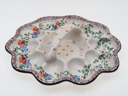 8-58 Teller für 10 Eier mit Griff, Höhe 7 cm, Durchmesser 28 cm