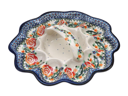 8-58 Teller für 10 Eier mit Griff, Höhe 7 cm, Durchmesser 28 cm